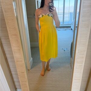 Fanm Monn Lorr Dress Bright Yellow Small